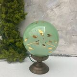 Globe table lamp in green opaline