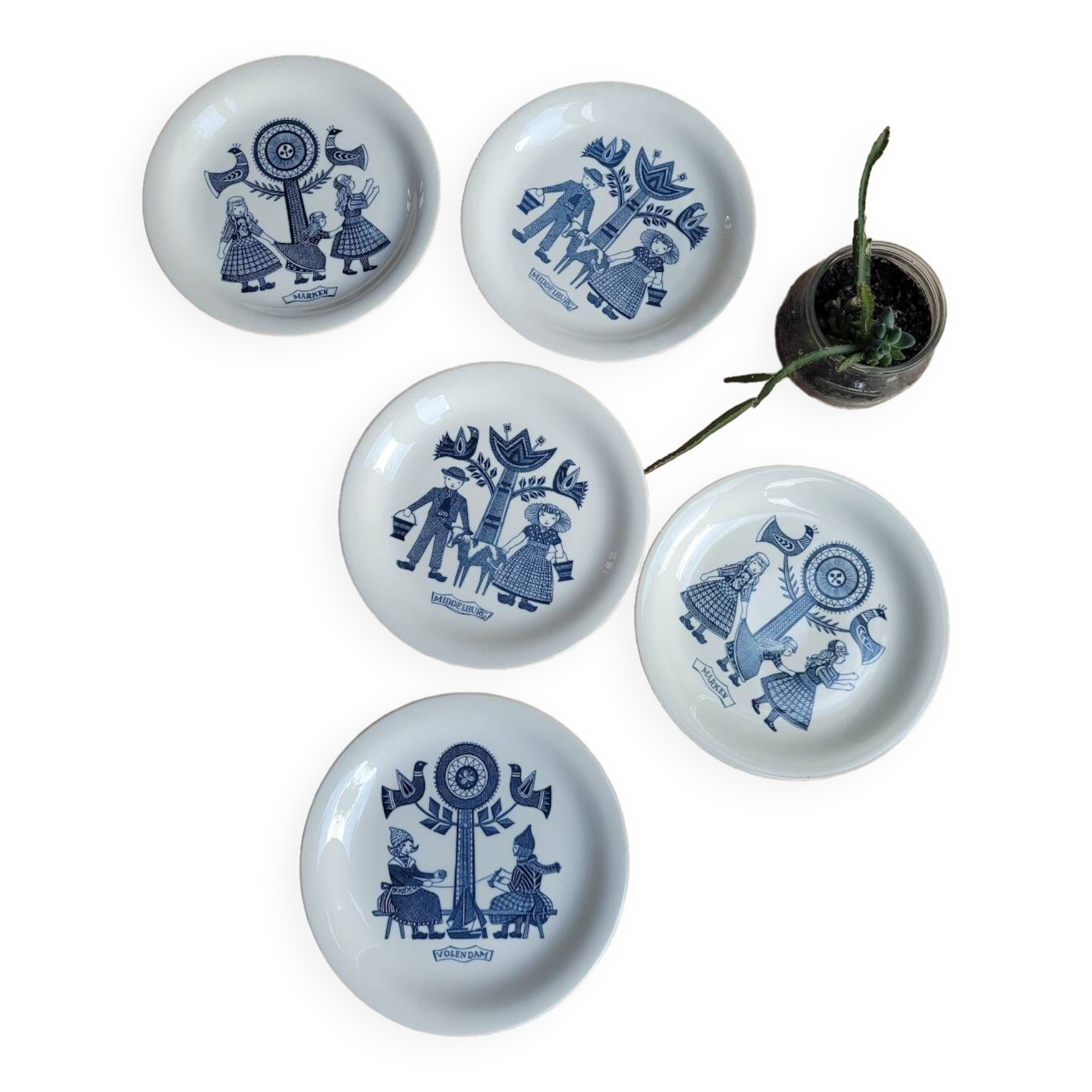 Set of 5 Royal Sphinx Maastricht dessert plates