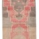 Tapis persan de couloir vintage rouge et marron