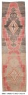 3x11 Red & Dark Brown Vintage Persian Runner Rug, 92x346Cm