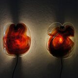 Vintage Glass Sconces by Per Lutken for Holmegaard, 1970s, Set of 2