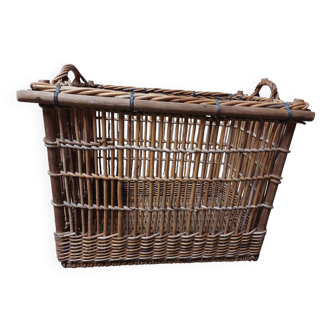 Large wood basket or country house storage