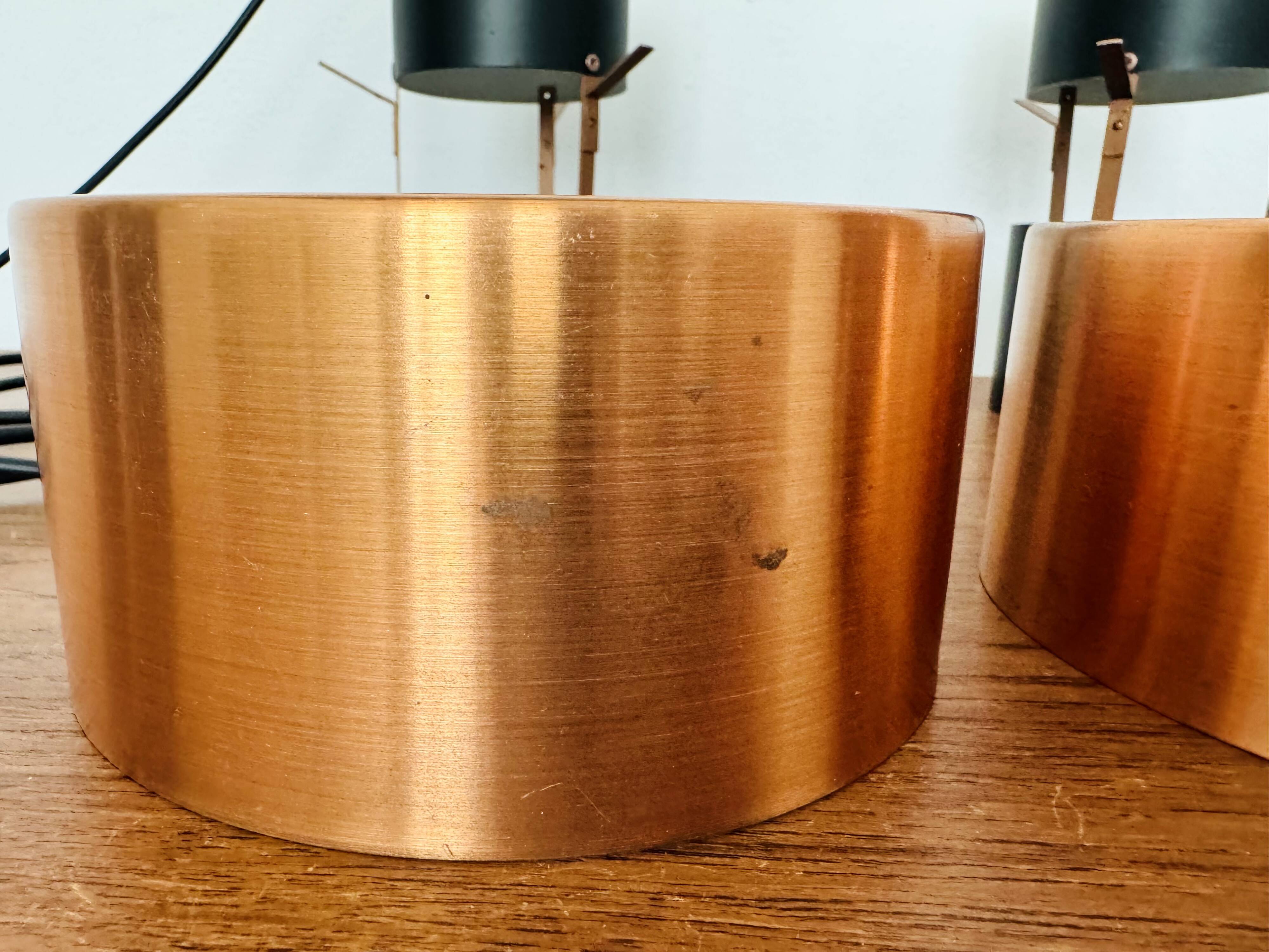 Set of 2 Danish Copper Pendant Lamps