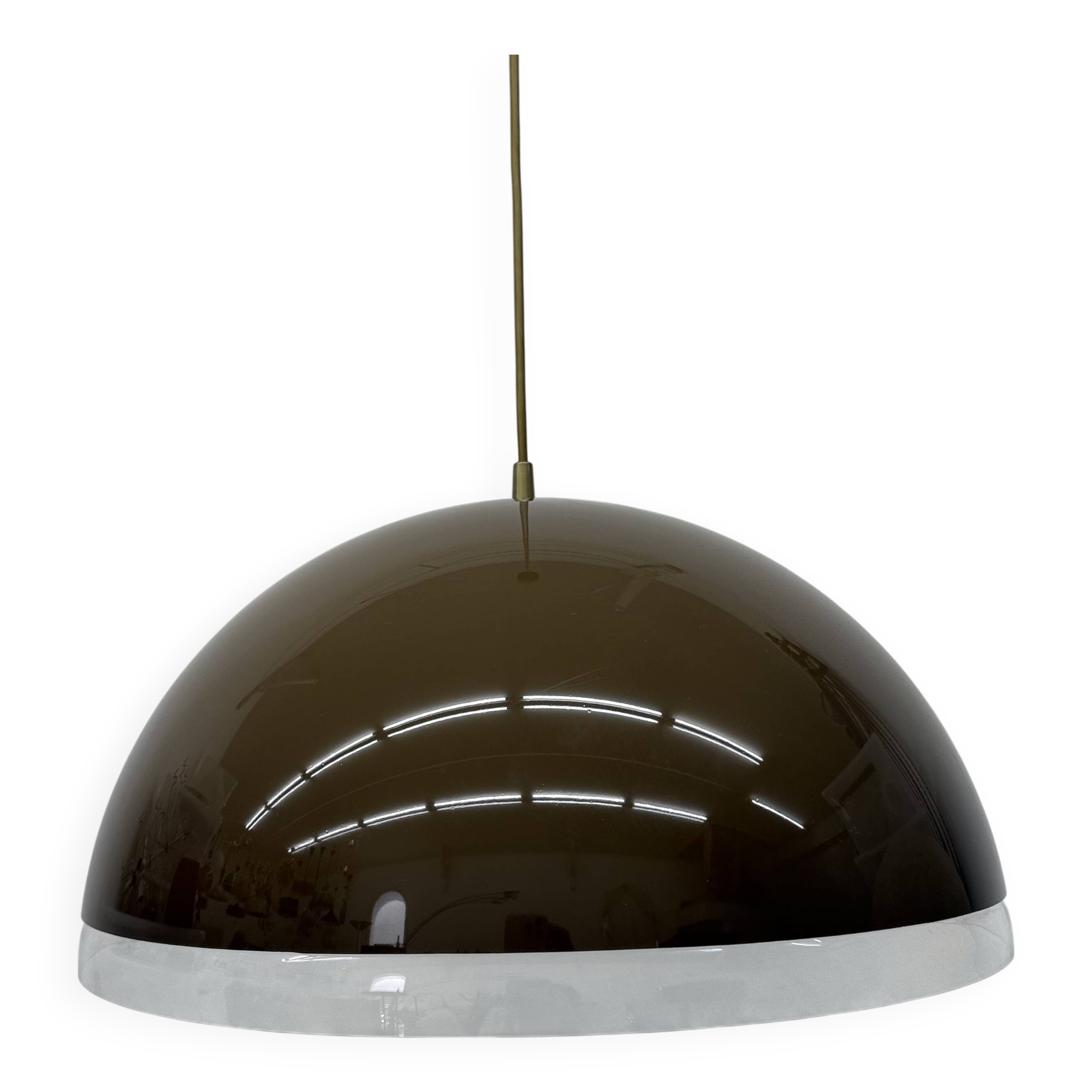 Mushroom hanging lamp brown , 1970s
