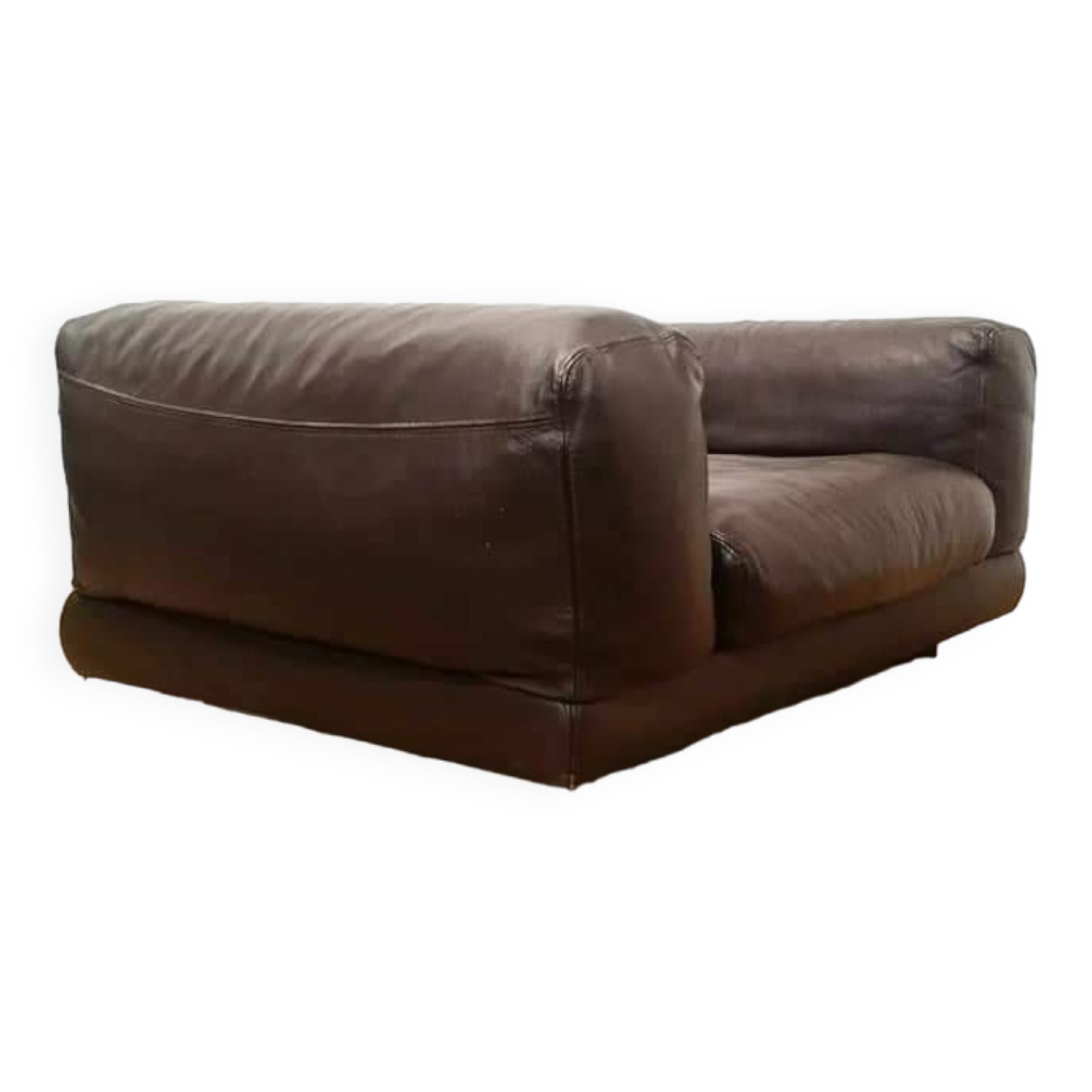 Roche Bobois armchair in brown leather