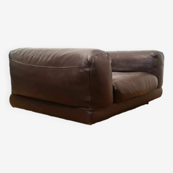 Fauteuil Roche Bobois en cuir marron