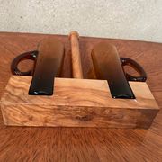 Oil service vinegar vintage wooden display