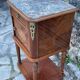 Bedside table in wood marquetry from the 19th century