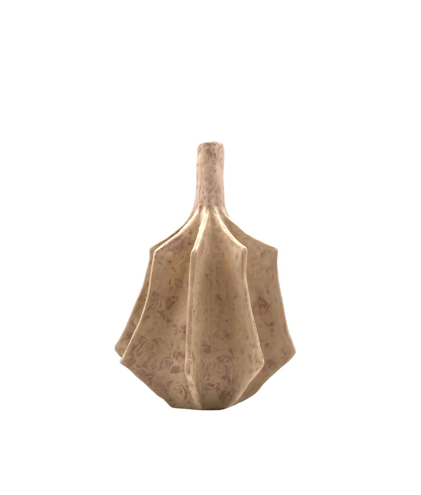 Organic modern white earthenware vase, France 1970s