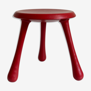 Tabouret tripode en pin laqué rouge Ingvar Kamprad, 2004