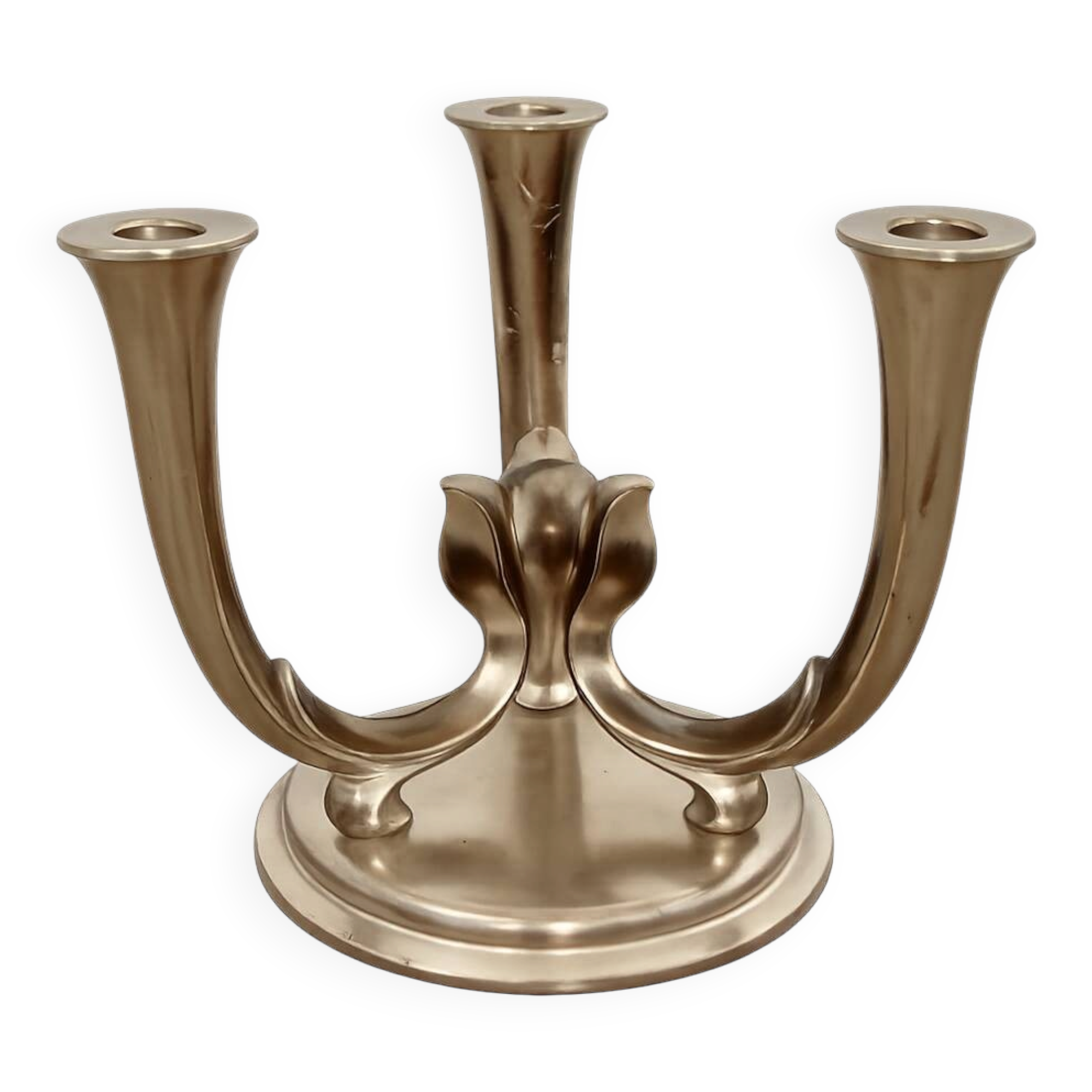 MF Germany 1940s Art Deco candlestick | Silver-plated brass |