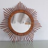 Rattan mirror from the 50s