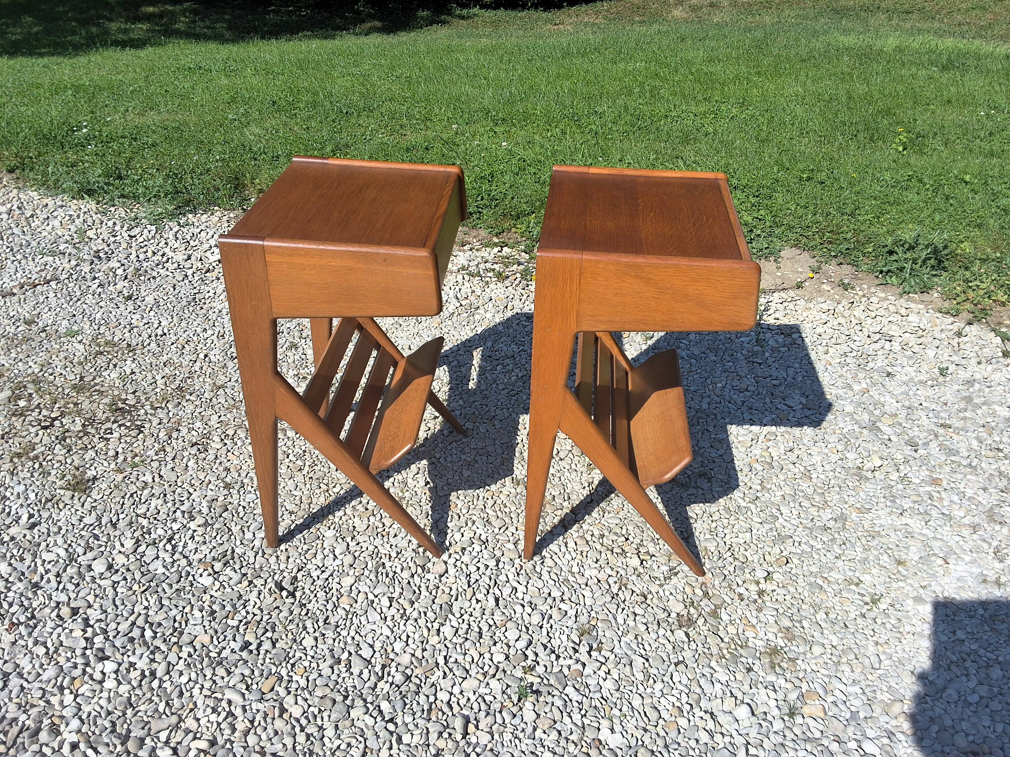 Compass leg bedside tables