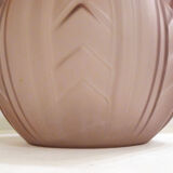 Art Deco ball vase, frosted violet glass