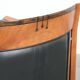 Fauteuil Art Déco en cuir noir et bois
