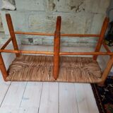 Straw and wood bench