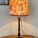 Antique wooden lamp - Toile de Jouy lampshade