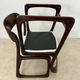 Set of 2 Baumann sled chairs in wood and terry fabric, 60s design