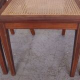 Set of 8 chairs and two fautuils of English style mahogany and mahogany veneer