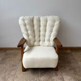 Guillerme et Chambron mid-century french oak armchair