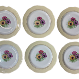 Lot de 6 assiettes plates «l'amandinoise » modèle  coopelia
