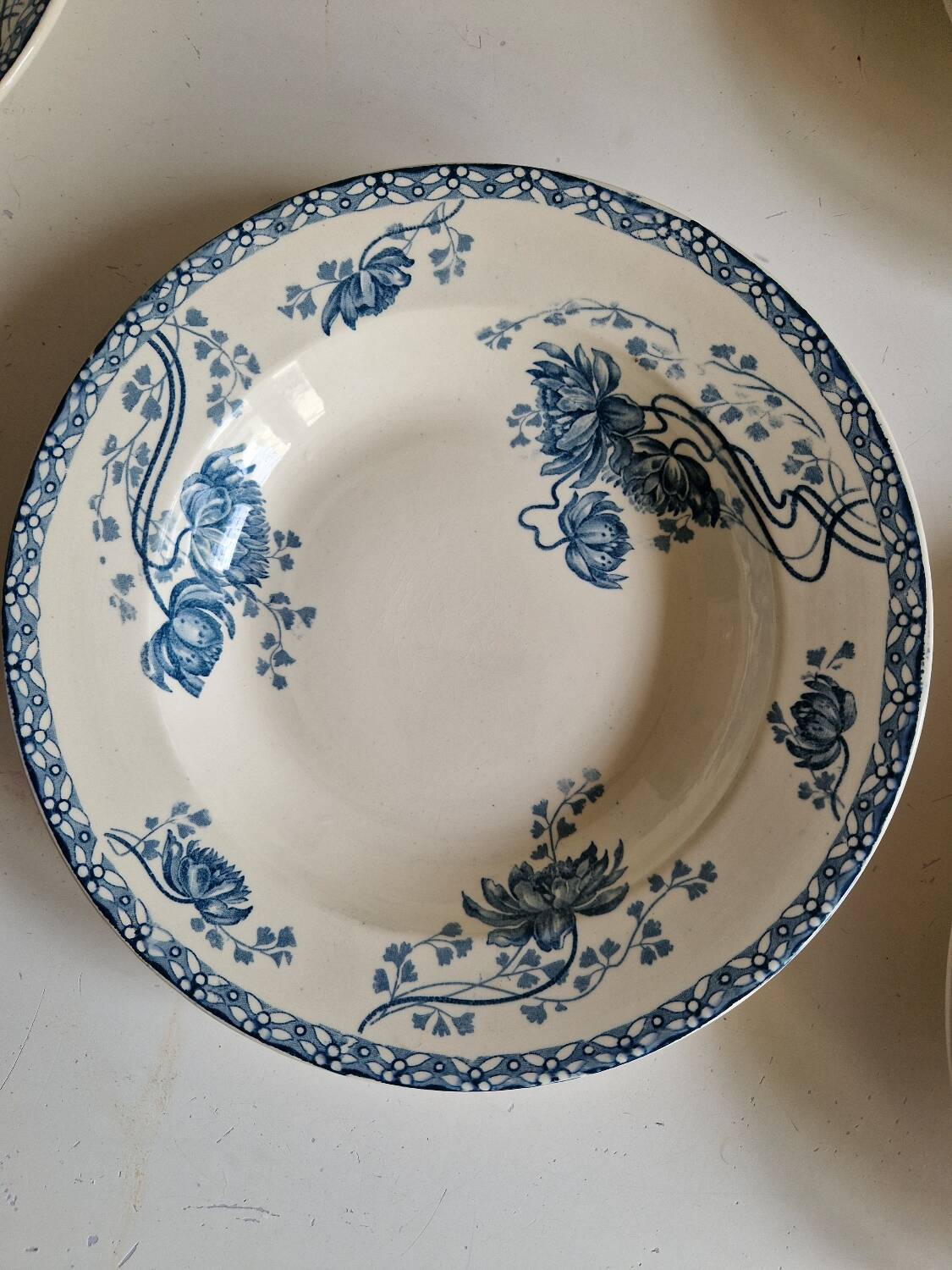 Set of 10 Deep Plates Sarreguemines Royat Models