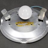 1970s Pair of Ceilink or Wall Lights in Milky Glass, Czechoslovakia