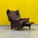 Brown vintage handmade chesterfield recliner armchair