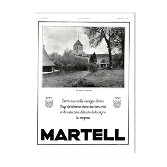 Affiche vintage années 30 Cognac Martell