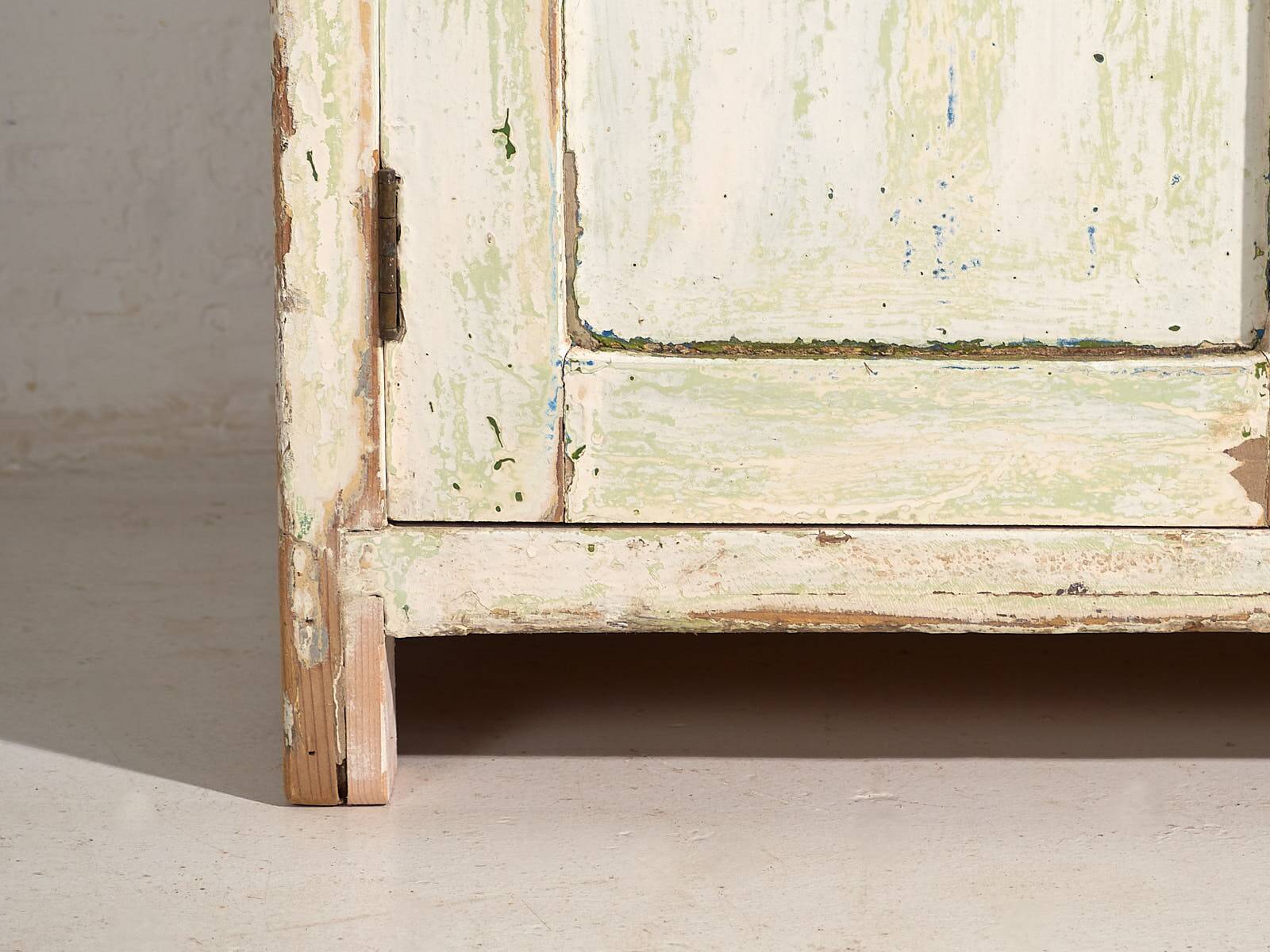 Antique low cabinet with white patina (c.1920) #42