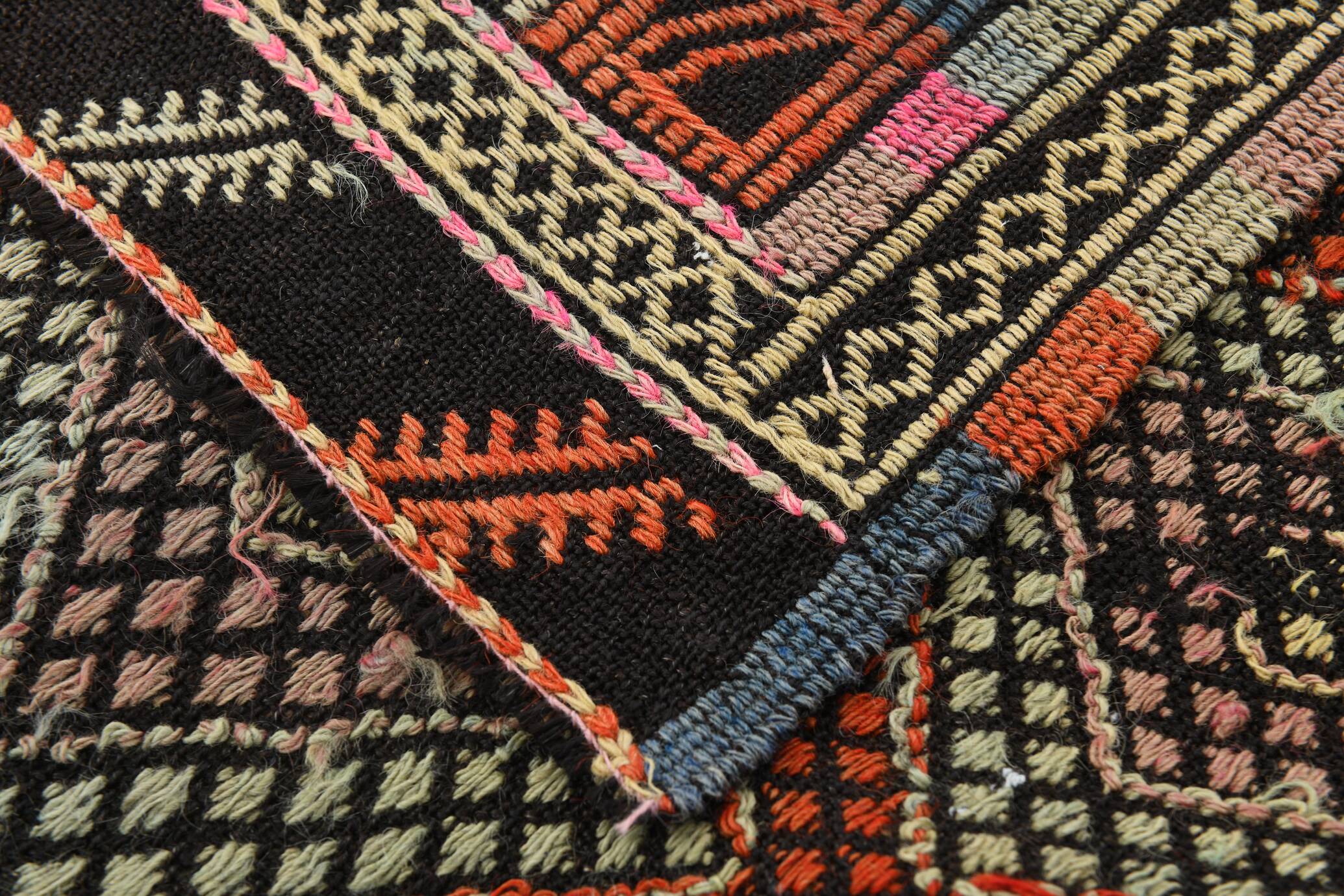 5x7 Pink & Blue Handmade Kilim Rug, 167x226Cm