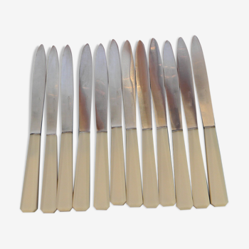 Set of 12 vintage knives stainless steel blade.