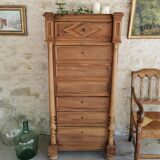 Semainier secretary Henri II in walnut and erable speckled