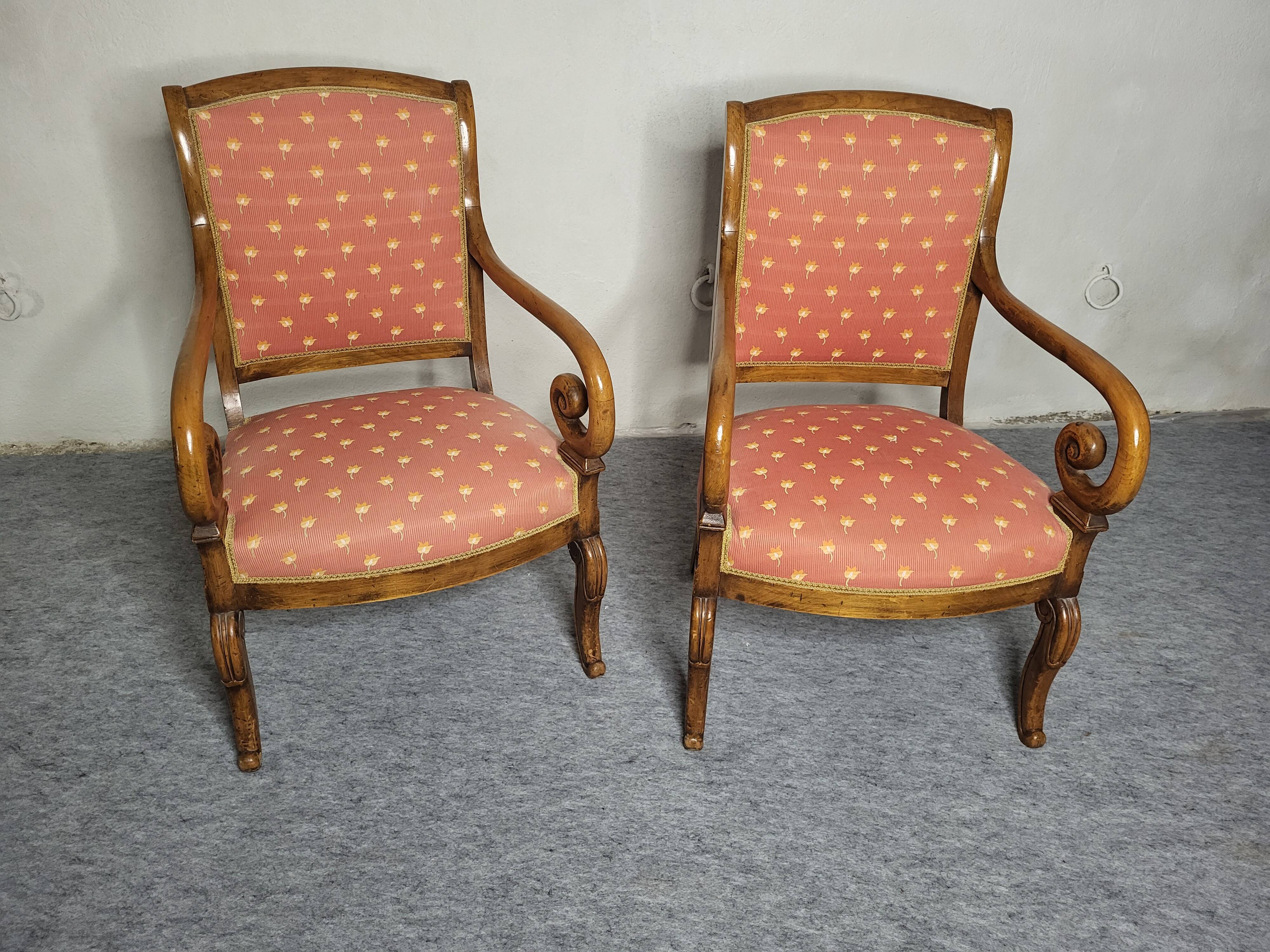 Pair of Louis Philippe XIXeme lacrosse armchairs