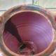 Jug pitcher Provençal earthenware glazed with pink and green glaze.