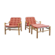 Fauteuils Safari avec un ottoman, Suède, 1960