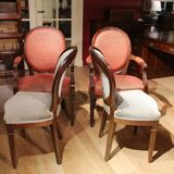 Set of 4 antique mahogany dining room chairs Louis Seize 1780-1810