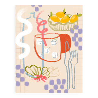 Illustration « déjeuner d'été » A4