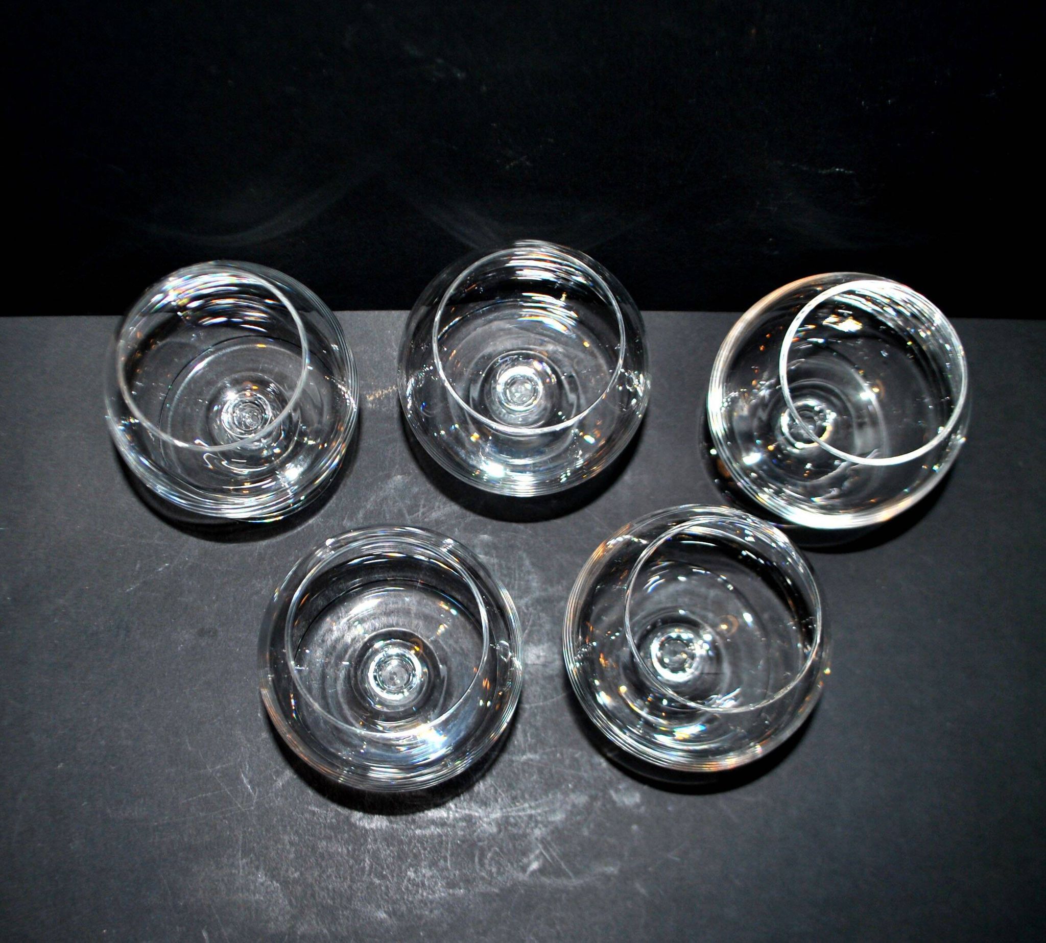 V&B Villeroy & Boch set of 5 crystal balloon glasses for cognac and brandy
