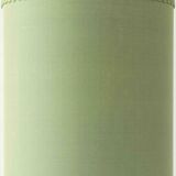 Pair of Chinese table lamps in Delft blue ceramic with new green silk shades.