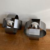 Pair of "Space age" wall lamps. 1970s