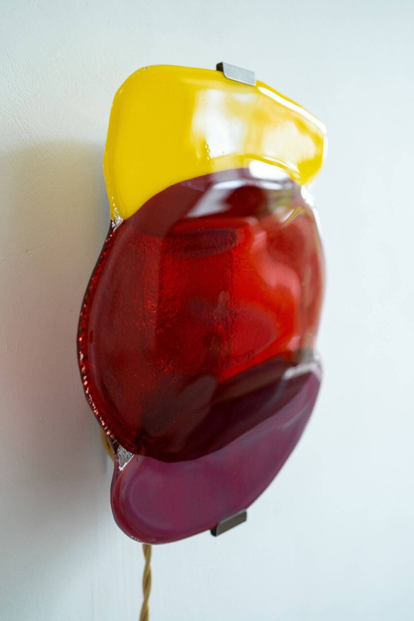 Handcrafted glass wall light