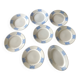 set of 7 dessert plates and 1 vintage serving dish
