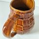 Pichet Saint-Clément no. 7507 in caramel earthenware – Relief wickerwork decoration