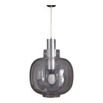 vintage 1970 Limburg bubble glass and chrome pendant light