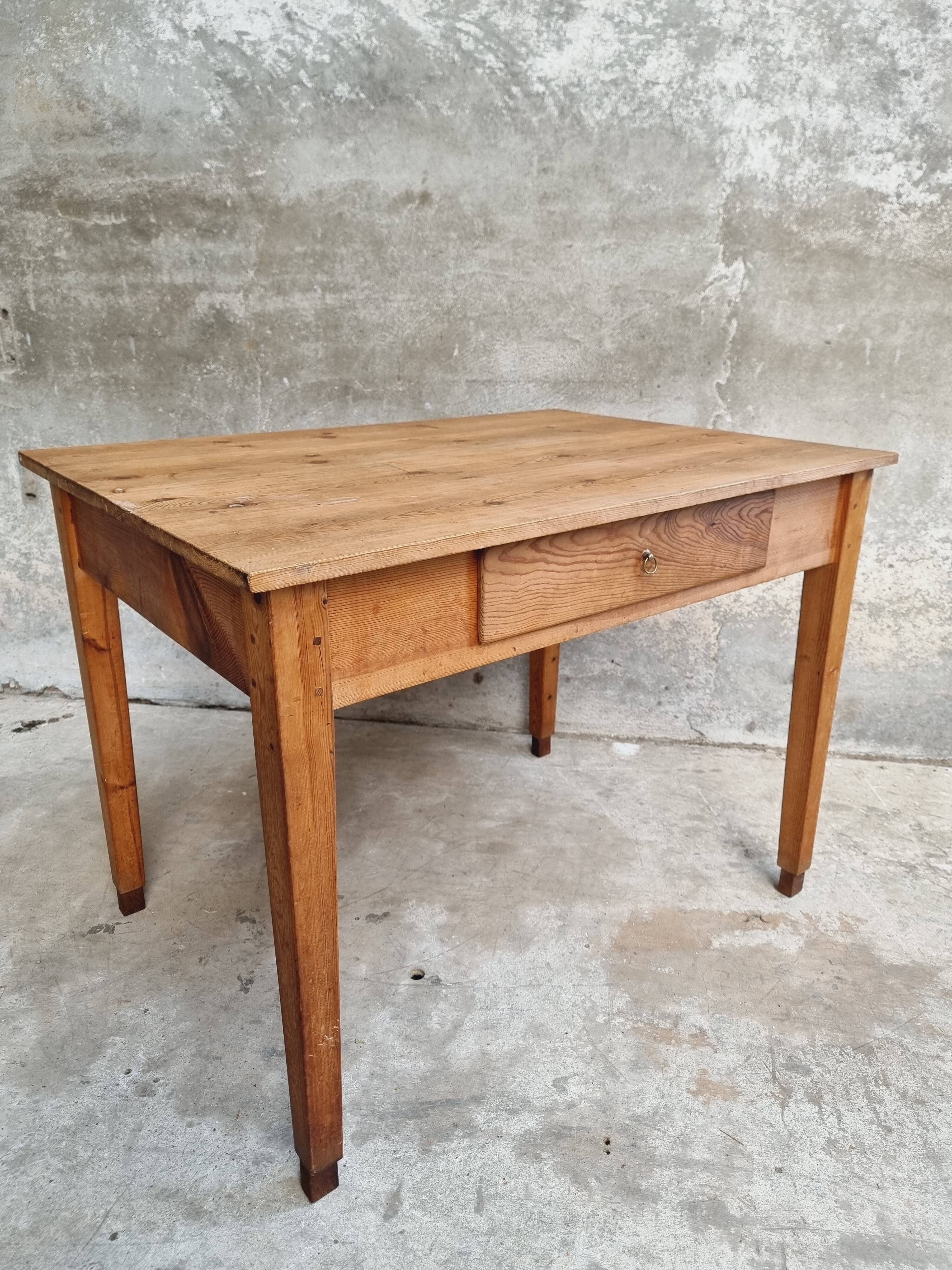 Old table desk kitchen table pine wood