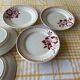6 assiettes de la faïencerie Badonviller décor de fleurs rouges