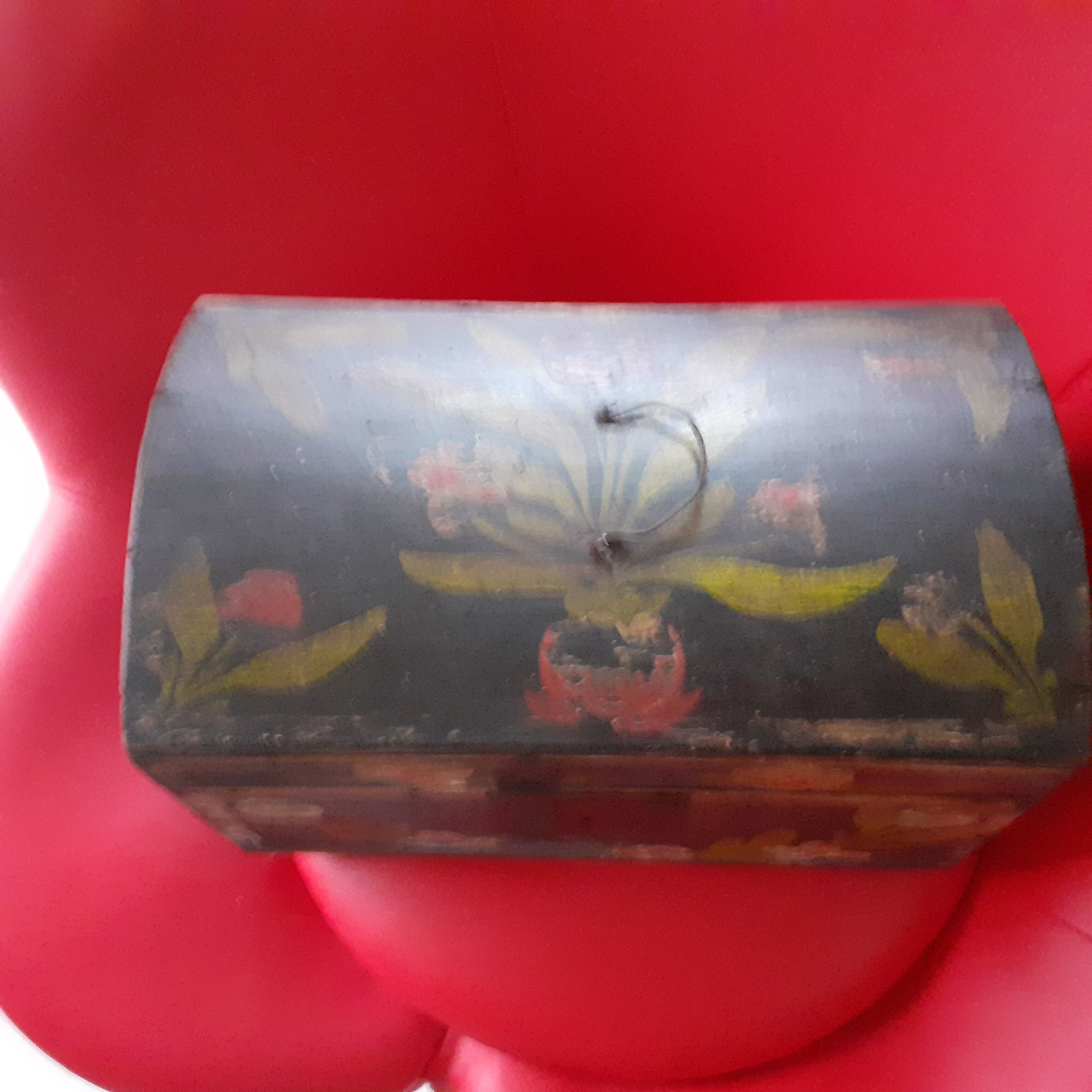 Antique chest in painted wood