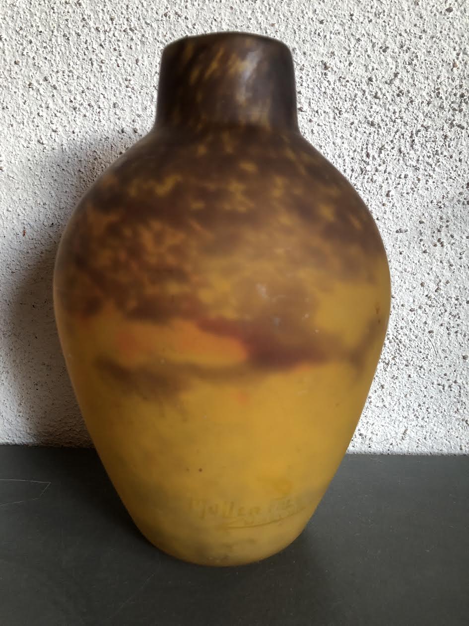 Muller Frère glass paste vase