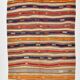 Cream Blue Striped Pattern Vintage Kilim Rug, 162x267Cm